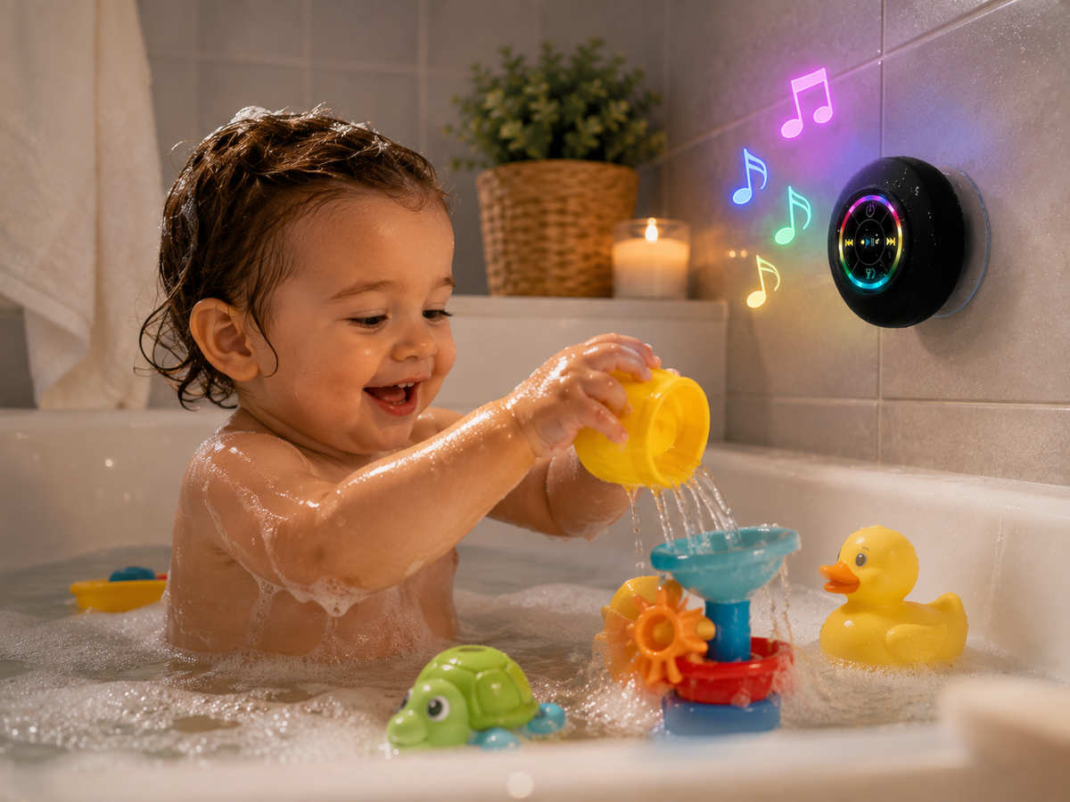 ShowerBeat™ Vattentät Bluetooth-högtalare med LED-ljus