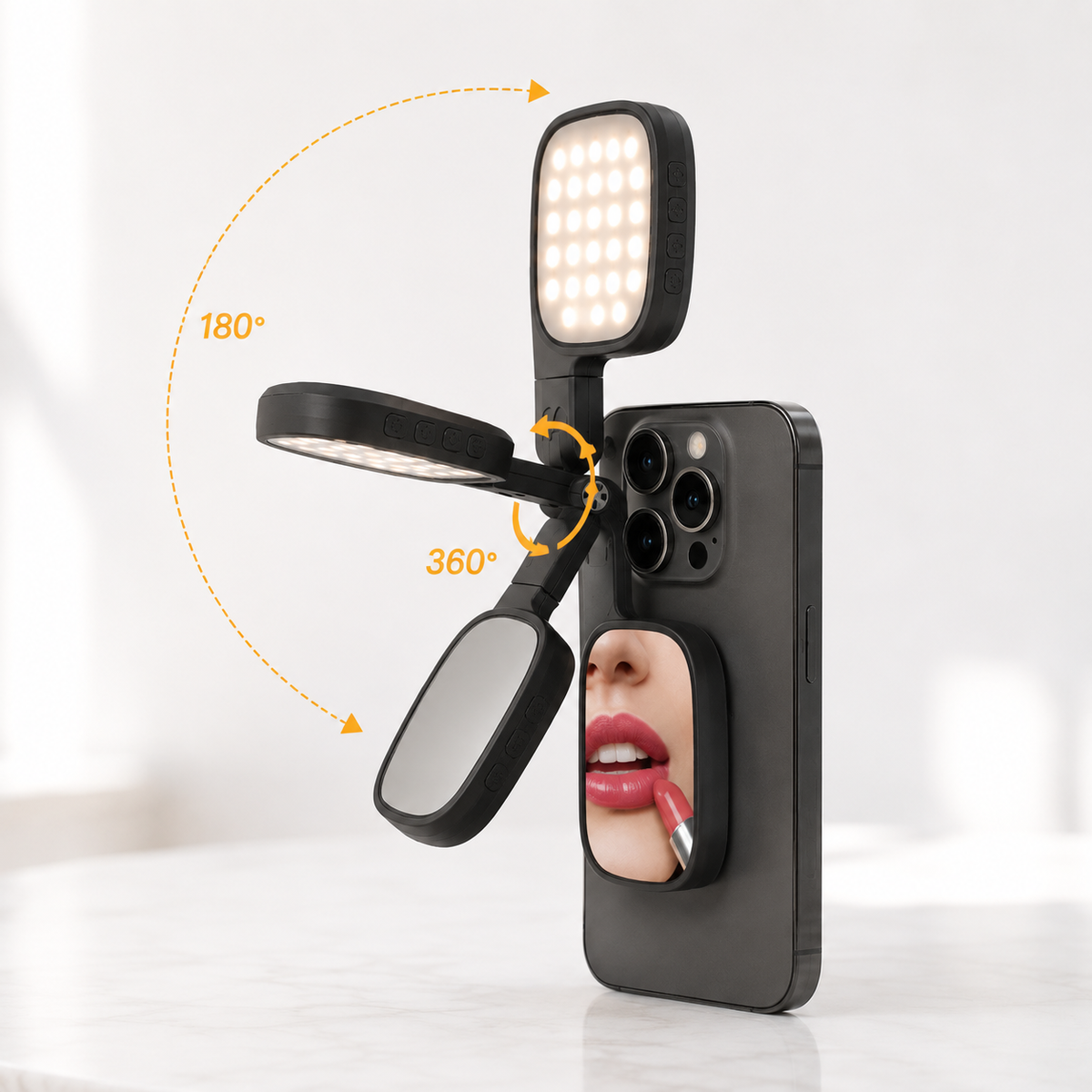 GlowMirror™ Magnetisk Selfiespegel med Fyllnadsljus