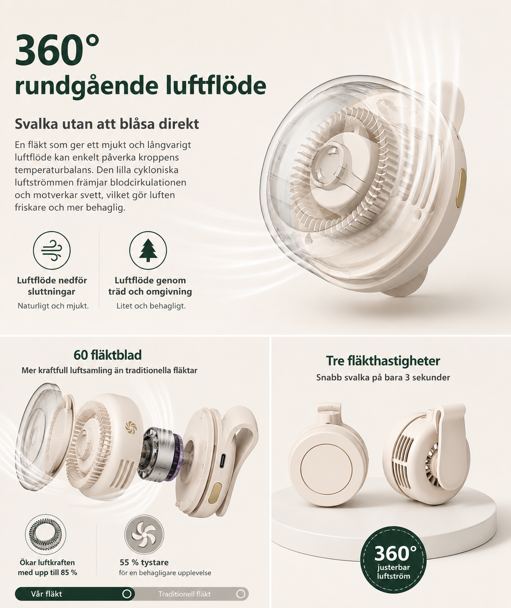 Cool Breeze™ Portabel Mini-Fläkt