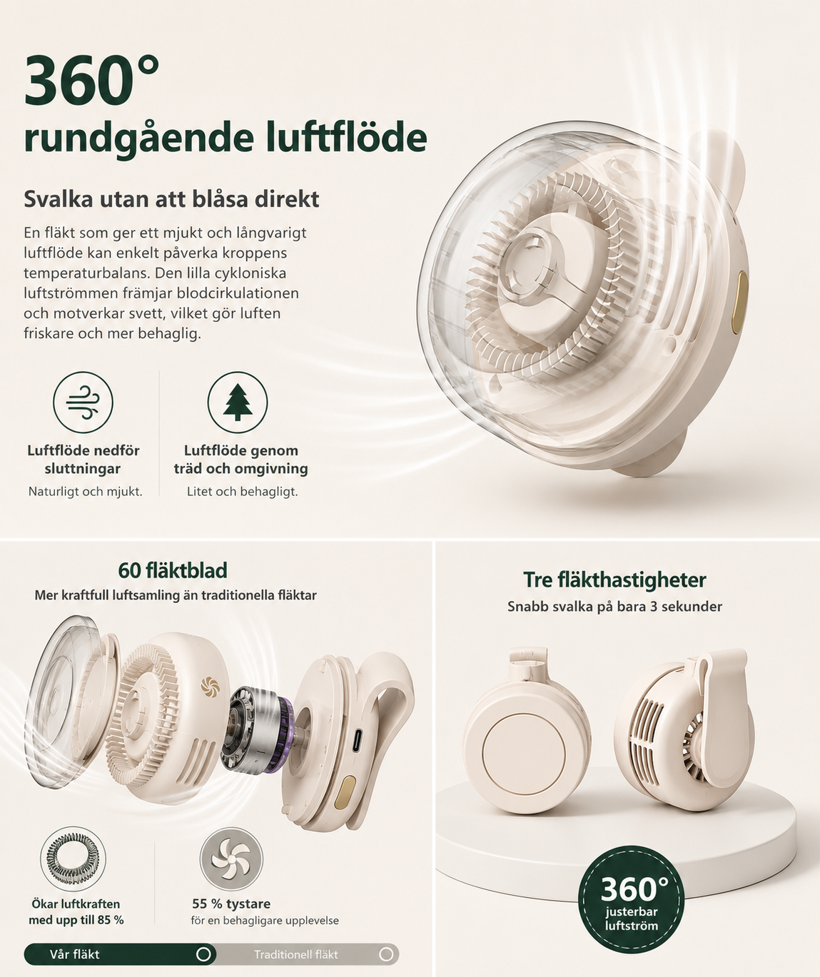 Cool Breeze™ Portabel Mini-Fläkt