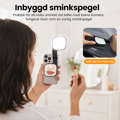 GlowMirror™ Magnetisk Selfiespegel med Fyllnadsljus