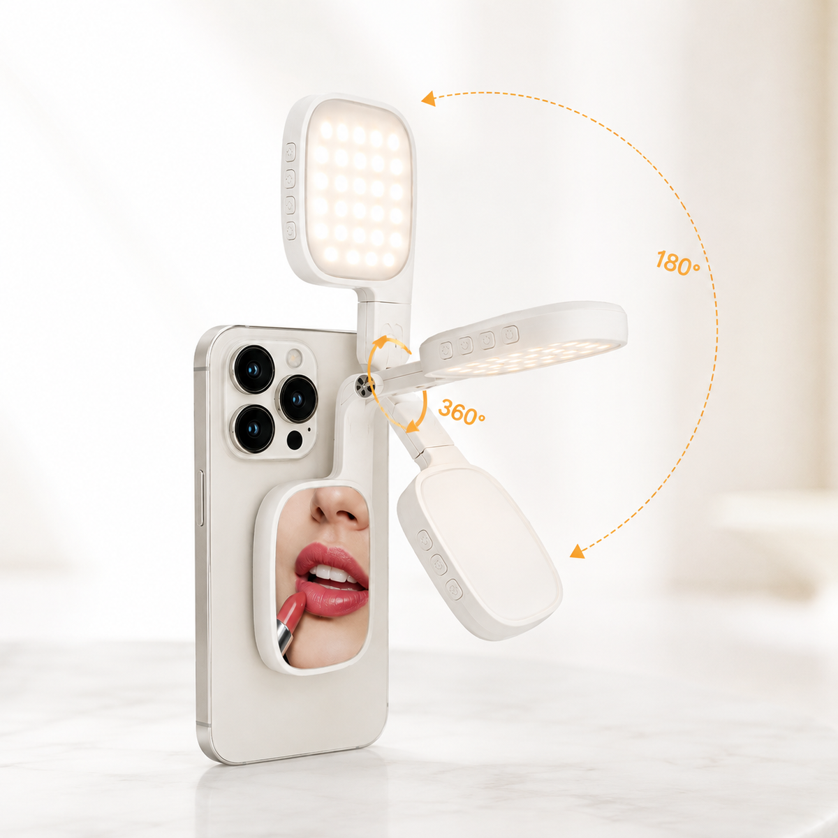 GlowMirror™ Magnetisk Selfiespegel med Fyllnadsljus