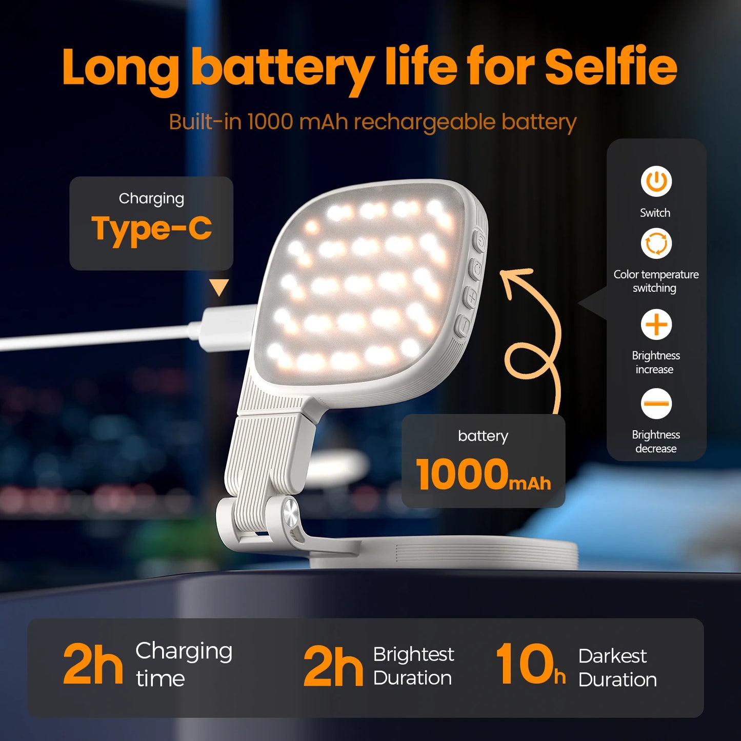 GlowMirror™ Magnetisk Selfiespegel med Fyllnadsljus