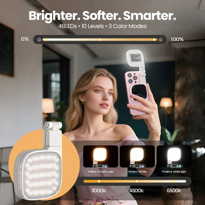 GlowMirror™ Magnetisk Selfiespegel med Fyllnadsljus